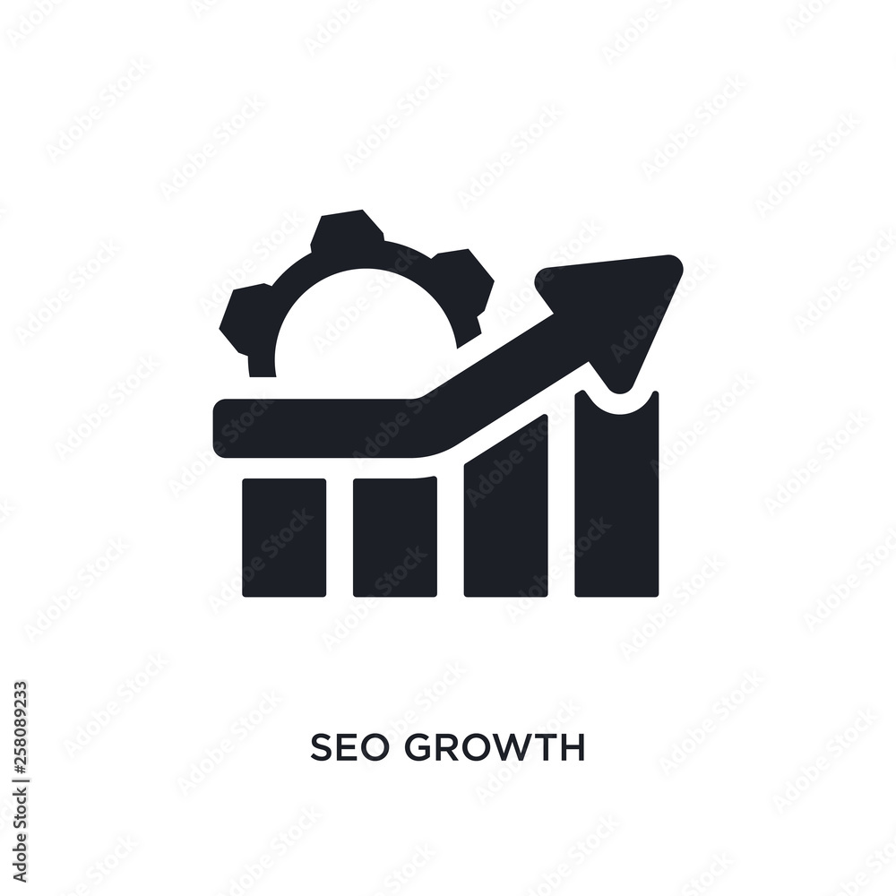 Poster seo growth isolated icon. simple element illustration from programming concept icons. seo growth edi