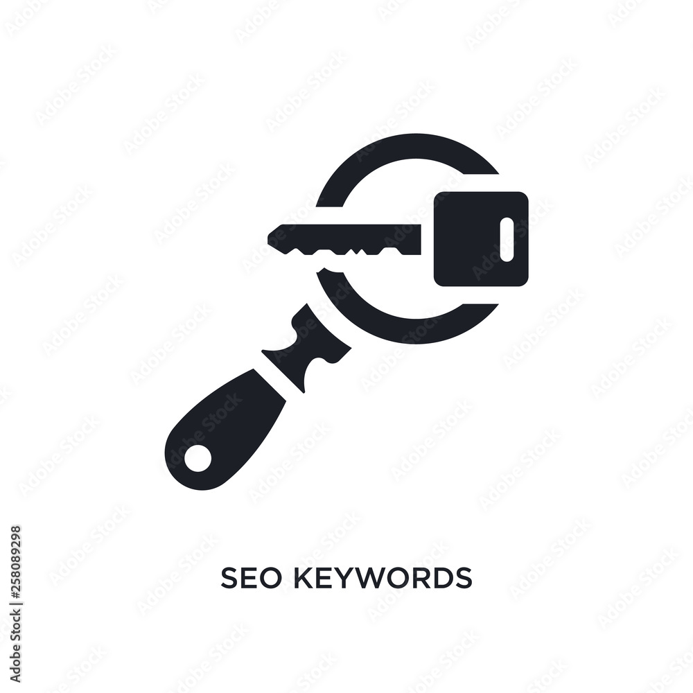 Poster seo keywords isolated icon. simple element illustration from programming concept icons. seo keywords