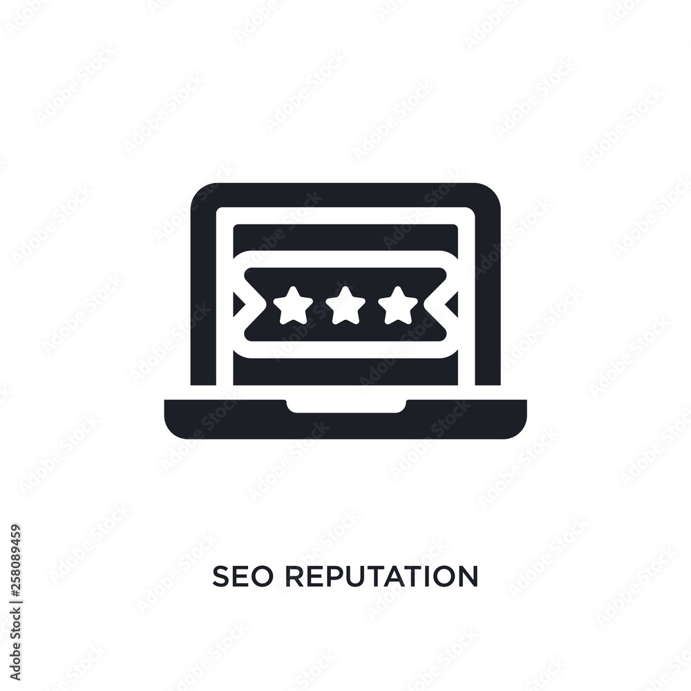 Poster seo reputation isolated icon. simple element illustration from programming concept icons. seo reputa