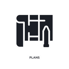 plans isolated icon. simple element illustration from real estate concept icons. plans editable logo sign symbol design on white background. can be use for web and mobile