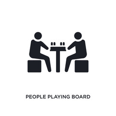 people playing board games isolated icon. simple element illustration from recreational games concept icons. people playing board games editable logo sign symbol design on white background. can be