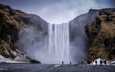 Icelandic Waterfall on a cold evening