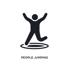 people jumping isolated icon. simple element illustration from recreational games concept icons. people jumping editable logo sign symbol design on white background. can be use for web and mobile