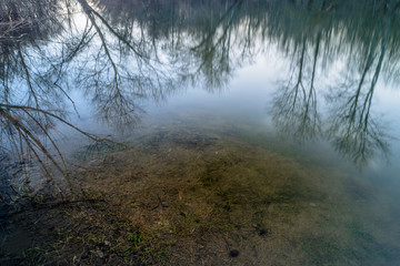 Beautiful reflections spring river
