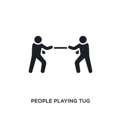 people playing tug of war isolated icon. simple element illustration from recreational games concept icons. people playing tug of war editable logo sign symbol design on white background. can be use