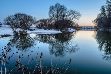Beautiful evening Russian landscape