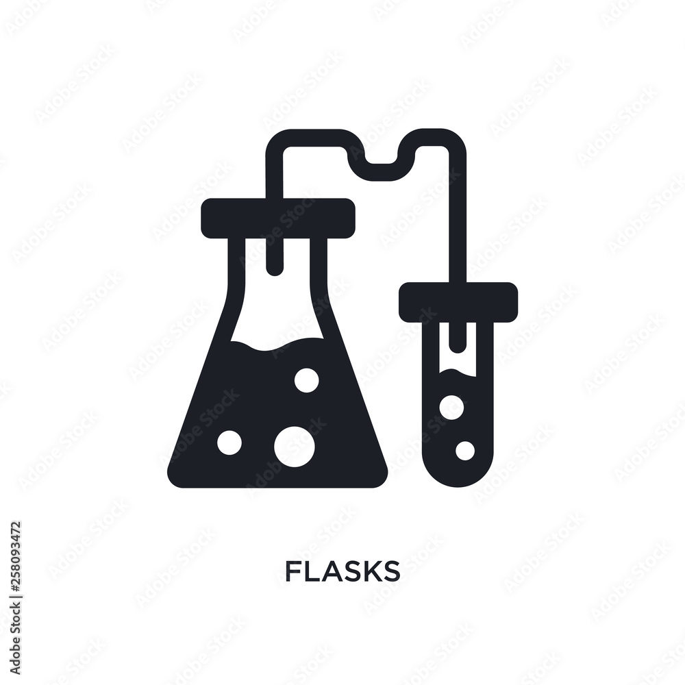 Poster flasks isolated icon. simple element illustration from science concept icons. flasks editable logo s