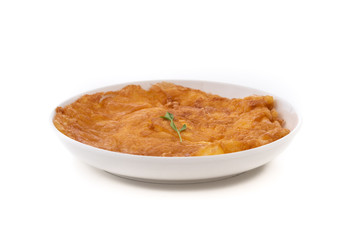 Omelet on isolate white background