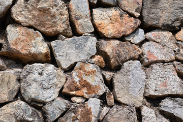 Wall composed of large stones texture