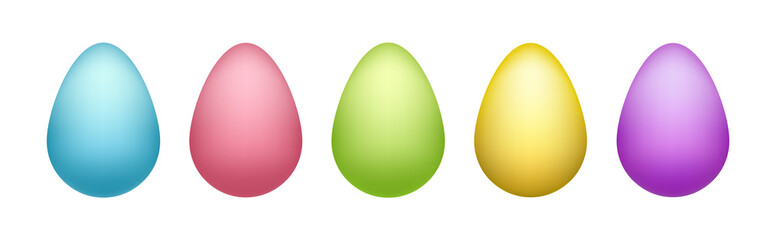 happy Easter colored eggs in different colors poster banner greeting card