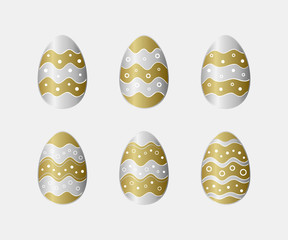 Easter eggs icons set