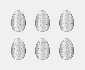 Easter eggs icons set