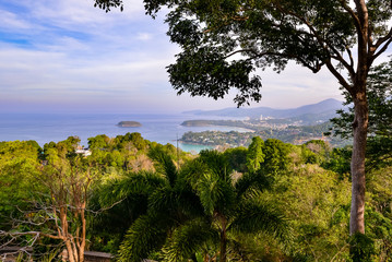 View from the heights of the sea, the beach, the mountains