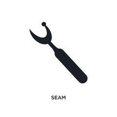 seam isolated icon. simple element illustration from sew concept icons. seam editable logo sign symbol design on white background. can be use for web and mobile