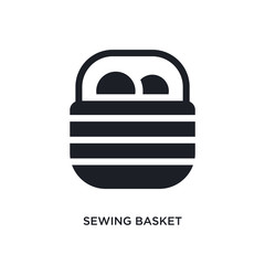 sewing basket isolated icon. simple element illustration from sew concept icons. sewing basket editable logo sign symbol design on white background. can be use for web and mobile