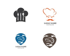 hat chef logo template vector
