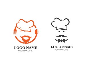 hat chef logo template vector