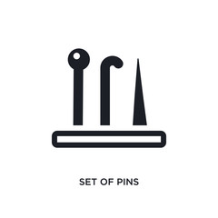 Obraz premium set of pins isolated icon. simple element illustration from sew concept icons. set of pins editable logo sign symbol design on white background. can be use for web and mobile