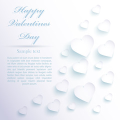 Fototapeta premium Valentines paper hearts background. Vector illustration