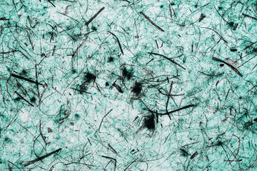 Turquoise abstract texture and background made with recycled paper. 