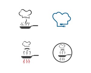 hat chef logo template vector