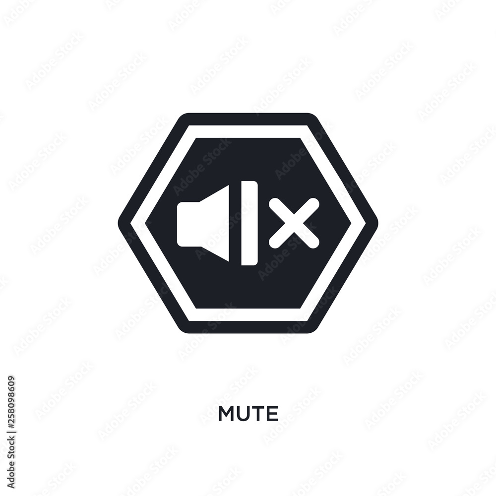 Poster mute isolated icon. simple element illustration from signs concept icons. mute editable logo sign sy