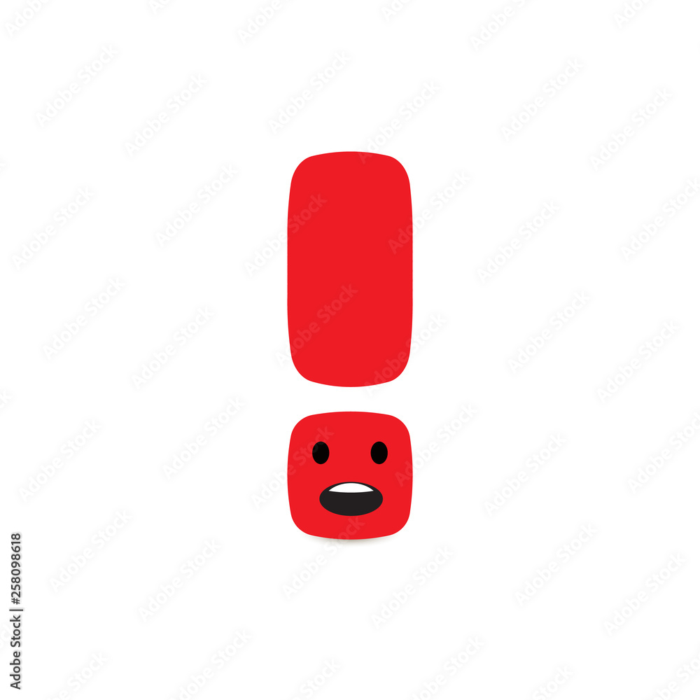 Poster Exclamation mark. Attention web message. Danger sign. Modern abstract vector icon. Flat infographic element, template for the design. Vector illustration.