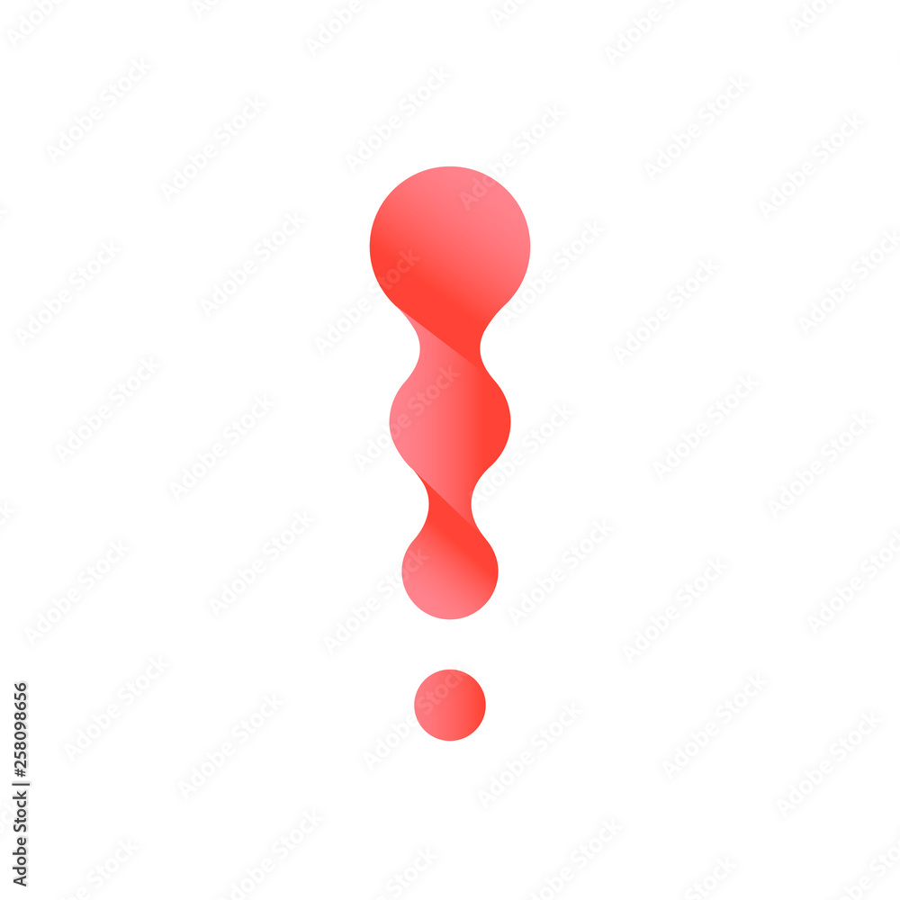 Poster Exclamation mark. Attention web message. Danger sign. Modern abstract vector icon. Flat infographic element, template for the design. Vector illustration.