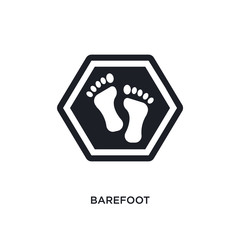 barefoot isolated icon. simple element illustration from signs concept icons. barefoot editable logo sign symbol design on white background. can be use for web and mobile