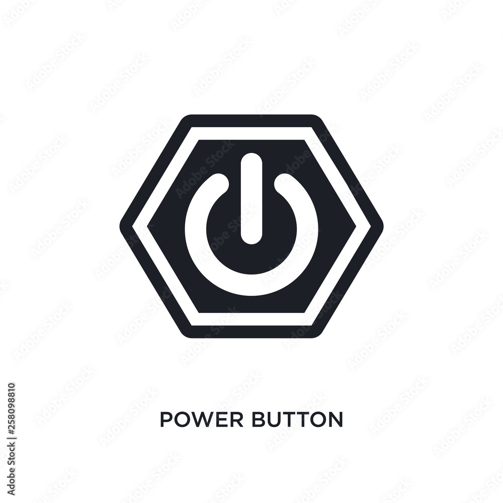 Poster power button isolated icon. simple element illustration from signs concept icons. power button edita