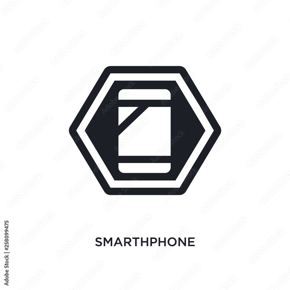 Poster smarthphone isolated icon. simple element illustration from signs concept icons. smarthphone editabl