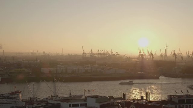 Hamburger Hafen Abend Drohne