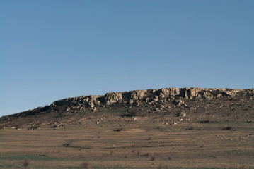 Rocky mountains with blue sky in Crimea