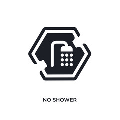 no shower isolated icon. simple element illustration from signs concept icons. no shower editable logo sign symbol design on white background. can be use for web and mobile