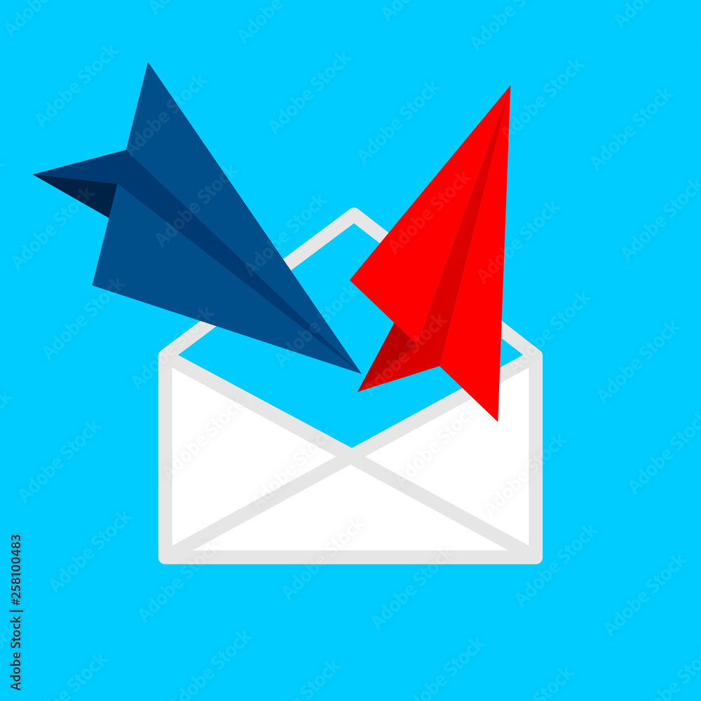 Aufkleber send and receive e-mail icon. concept with envelope for web. vector flat icon.