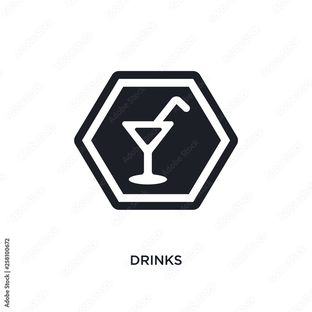 Poster drinks isolated icon. simple element illustration from signs concept icons. drinks editable logo sig