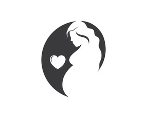 beauty pregnant women vector icon