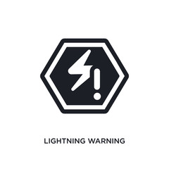 lightning warning isolated icon. simple element illustration from signs concept icons. lightning warning editable logo sign symbol design on white background. can be use for web and mobile