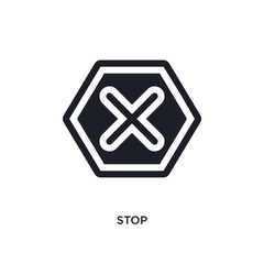 Obraz premium stop isolated icon. simple element illustration from signs concept icons. stop editable logo sign symbol design on white background. can be use for web and mobile