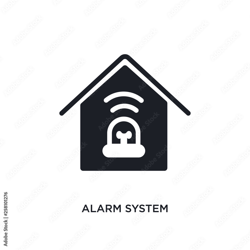Poster alarm system isolated icon. simple element illustration from smart home concept icons. alarm system 
