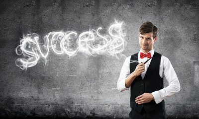 Conceptual image of young businessman.