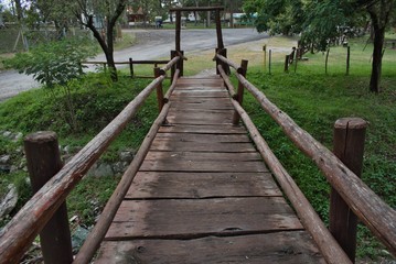 Fototapeta premium Puente de troncos