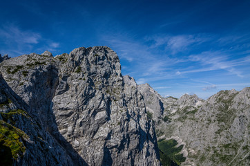 Panorama of the rocky mountains in the Alps, Germany