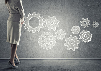Gears mechanism as teamwork concept
