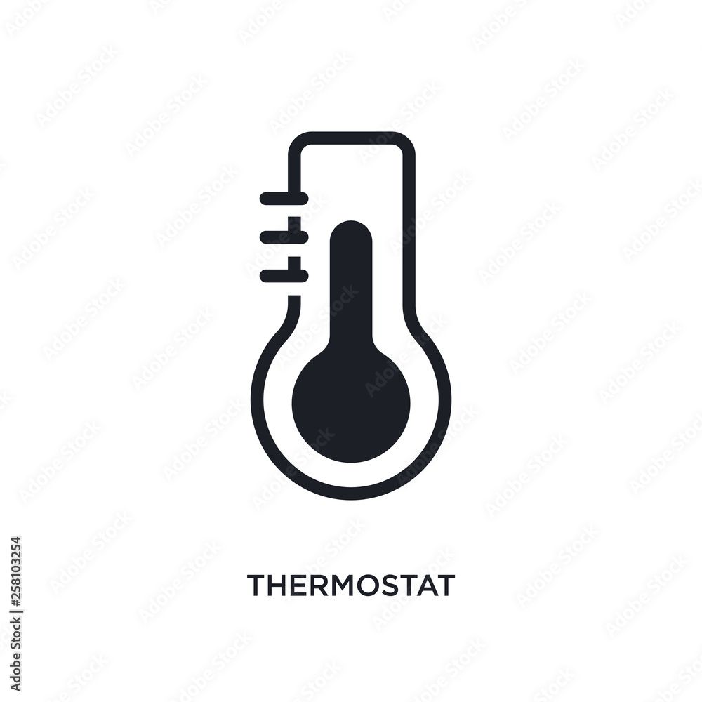 Poster thermostat isolated icon. simple element illustration from smart house concept icons. thermostat edi