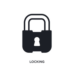 locking isolated icon. simple element illustration from smart house concept icons. locking editable logo sign symbol design on white background. can be use for web and mobile