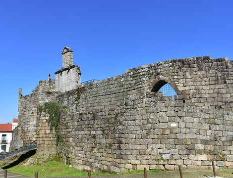 Sarmiento Castle with blue sky. Ribadavia, Spain.
