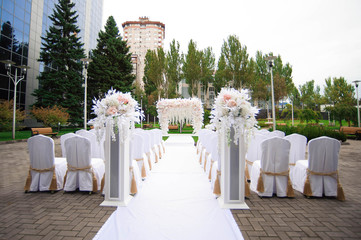 wedding ceremony decoration, beautiful fresh wedding arch