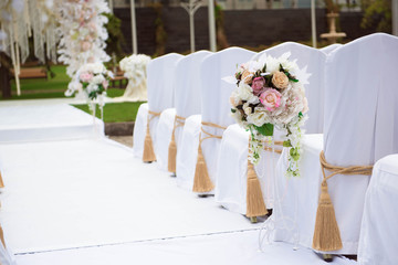 wedding ceremony decoration, beautiful wedding decor, flowers