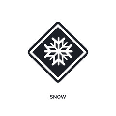 snow isolated icon. simple element illustration from traffic signs concept icons. snow editable logo sign symbol design on white background. can be use for web and mobile